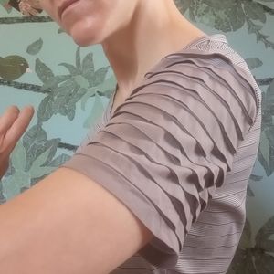 Taupe Ruffle Sleeve T-shirt